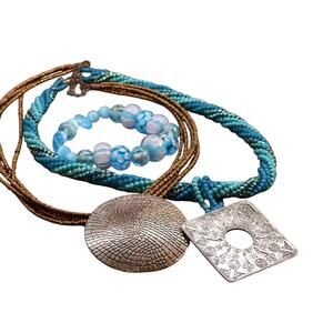 2 Spicy Vintage Choker/Necklaces+ Lampwork Bracelet Lot